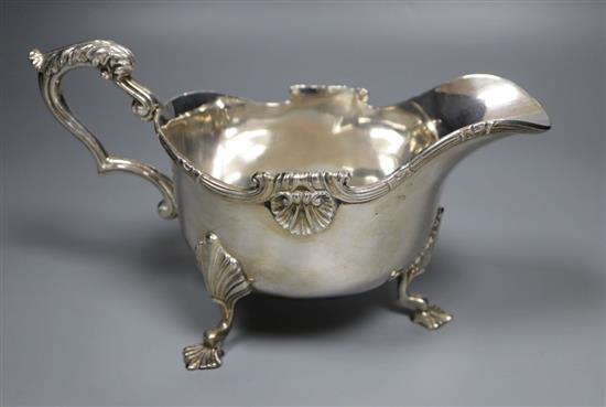 A George V silver sauceboat, London, 1911, height 12.4cm, 13oz.